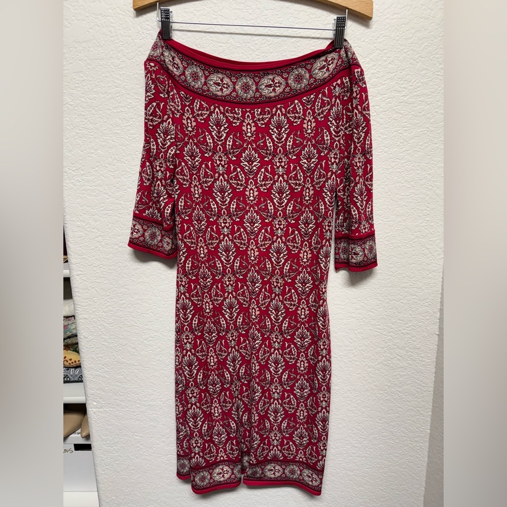Red Patterned Paisley Dress or Long Top